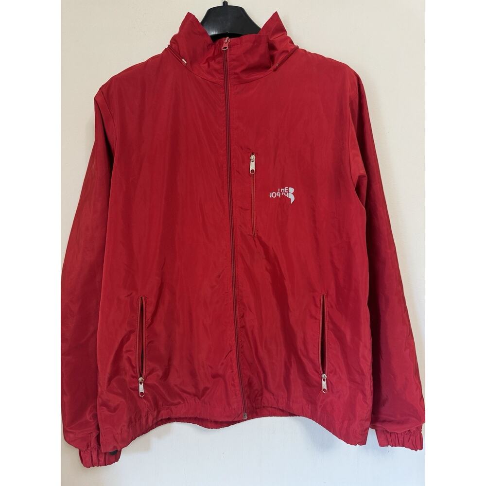 Red Windbreaker Jacket Men’s Medium Full Zip Lightweight